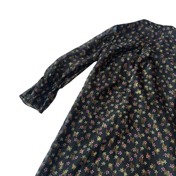 Diane Von Furstenburg DVF Kourtni Silk Blend Dress Metallic Button-Down Size 0 - Picture 13 of 15